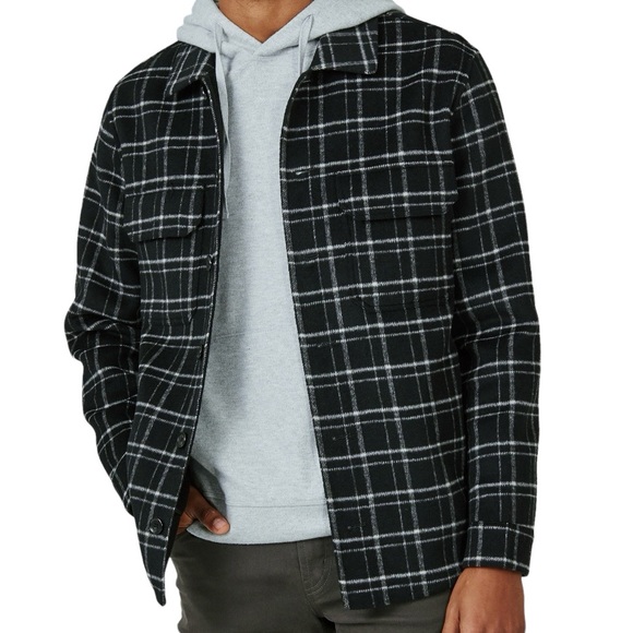 7 Diamonds Men’s Dunbar Shirt Jacket With Pockets Black Size Small - Picture 8 of 9